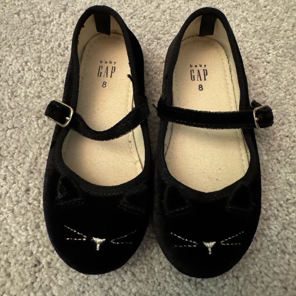 GAP Velvet Cat Ballet Flats, Black, 8